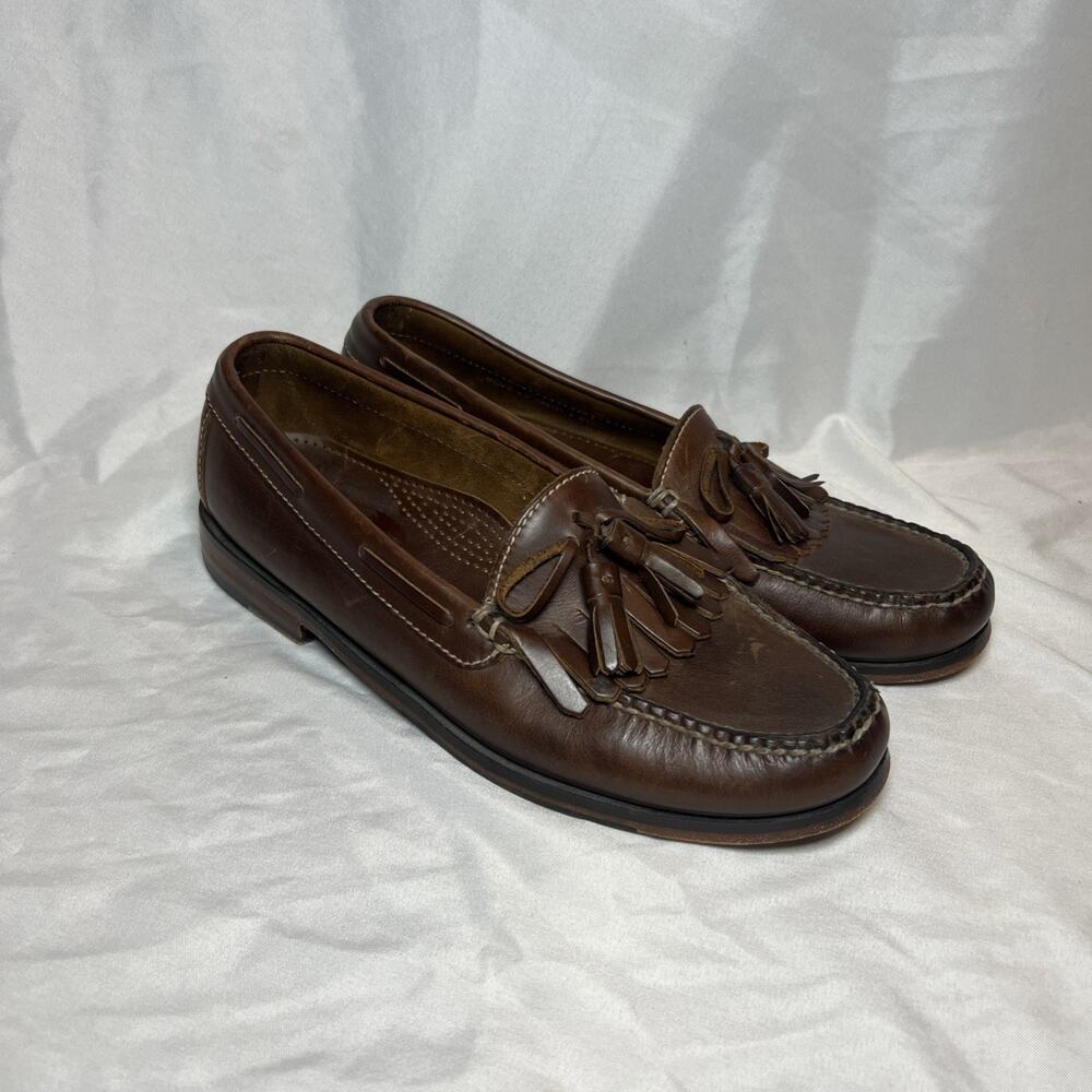 Cole Haan Men's Leather Dress Shoes Loafer Tassel Brown Size 9 D